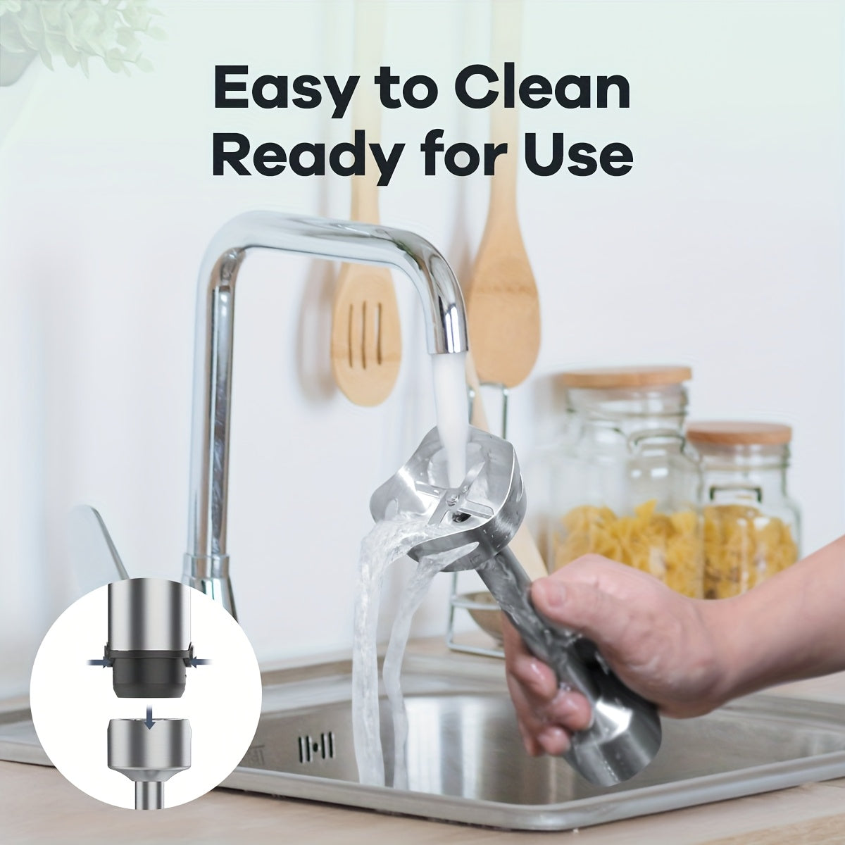 8 In 1 Immersion Blender, - 1000W Heavy Duty Motor, Meat Chopper, 16 Speed Mode Handheld Blender With Stainless Steel Shaft - Includes 8 Total Pieces, Kitchen Must Haves