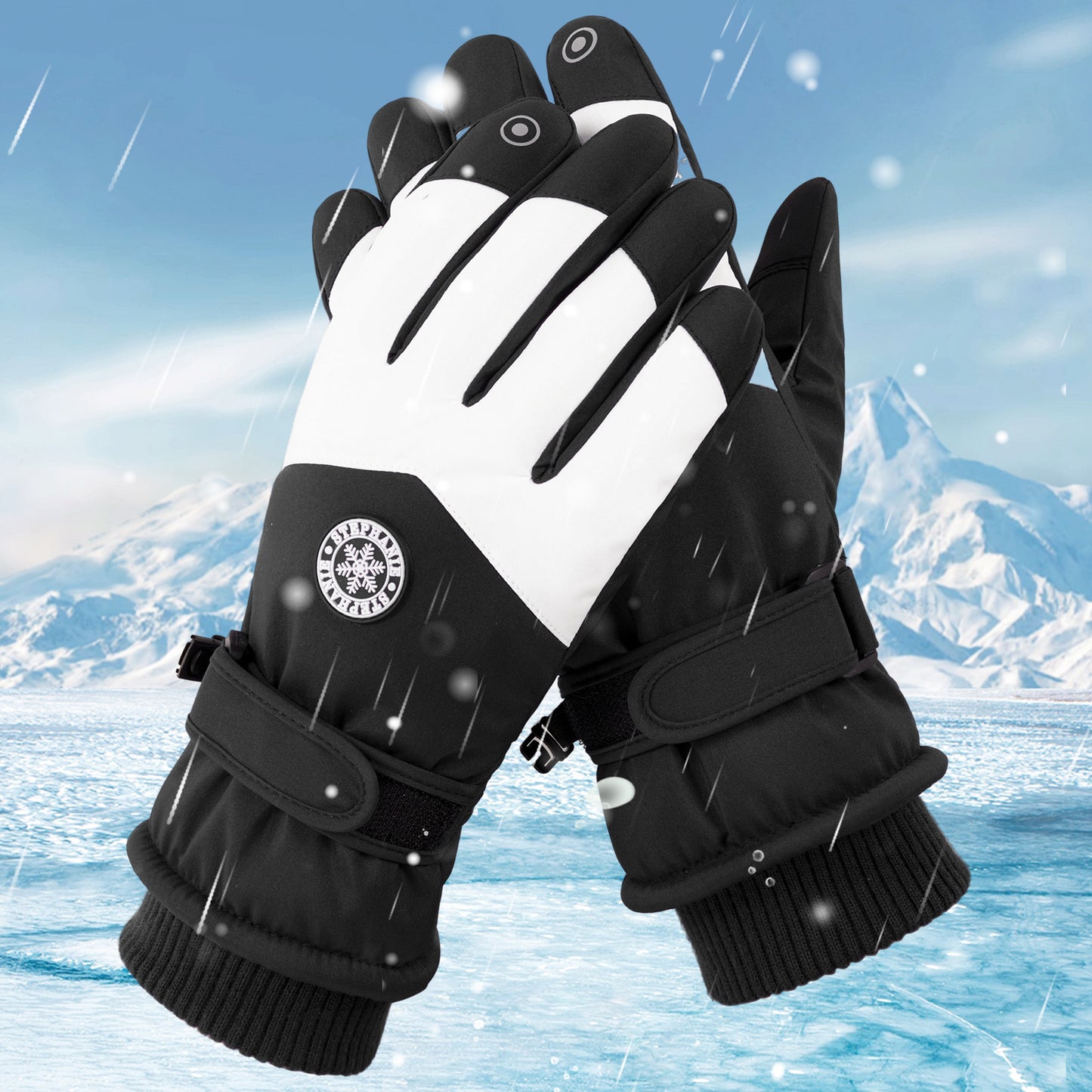 Waterproof Ski Gloves Thermal Touchscreen Snowboard Gloves Warm Winter Snow Gloves Windproof Bike Cycling Gloves Fits Men Wome