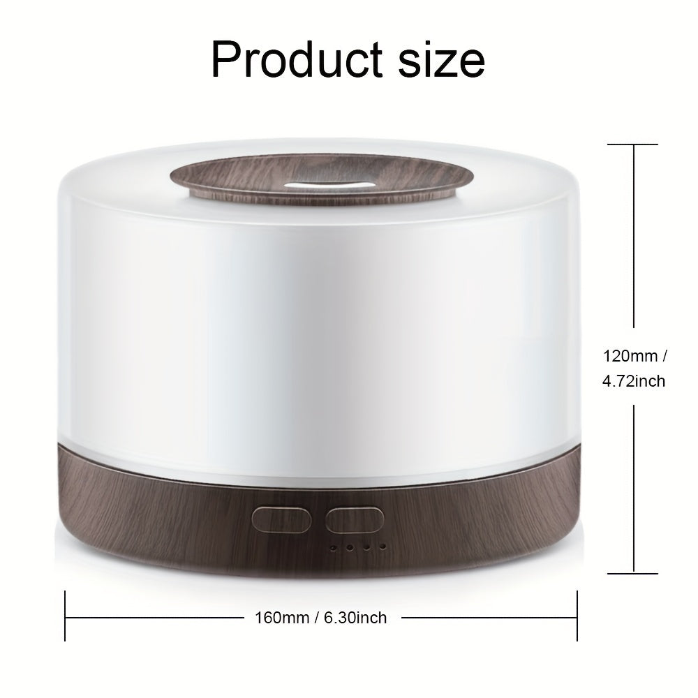 Diffuser For Home Smart Aromatherapy Diffuser 500ml Wood Design Ultrasonic Humidifier w/ Remote 7 LED Colors 6 Essential Oil