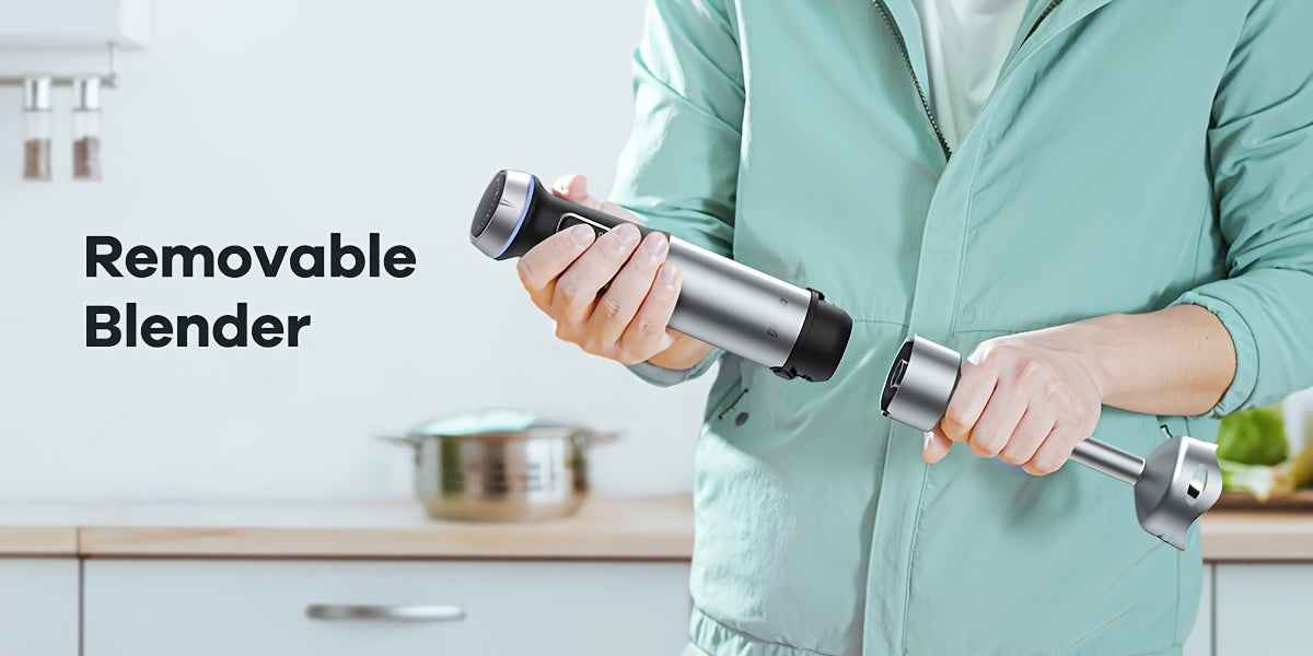 8 In 1 Immersion Blender, - 1000W Heavy Duty Motor, Meat Chopper, 16 Speed Mode Handheld Blender With Stainless Steel Shaft - Includes 8 Total Pieces, Kitchen Must Haves