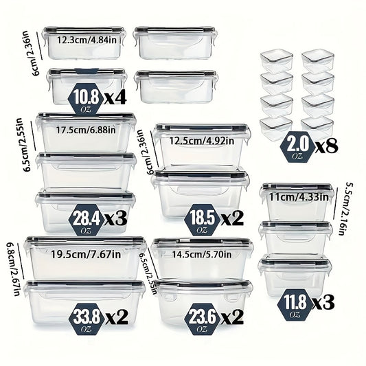 48pcs Food Storage Containers Set Kitchen Organizers Leakproof Meal Prep Containers Local Warehouse - Airtight, BPA-Free, Easy-Snap Lids, Stackable Includes 24 Lunch Containers, 24 Lids, Free Labels, And Marker For Pantry And