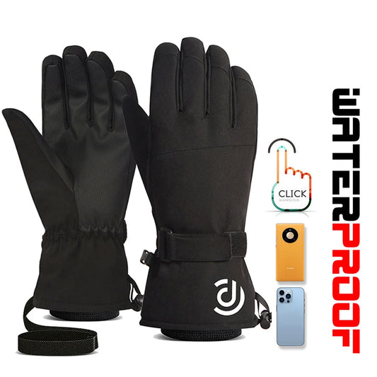 Winter Ski Gloves Waterproof and Breathable Snow Hand Warming Gloves Cold Weathe Wrist Guard Riding Touch-Screen Work Gloves