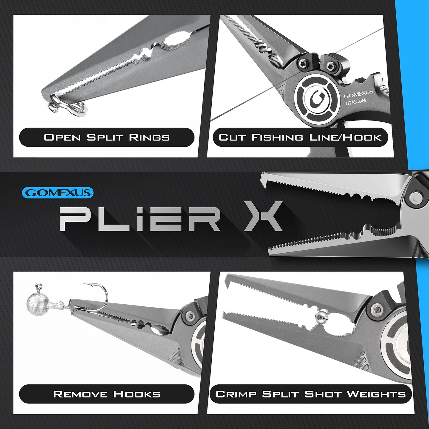 Gomexus-Titanium Alloy Fishing Scissors, Line Cutter, Lure Bait, Remove Hook, Tackle Tool Kits, Accessories, Never Rust, New