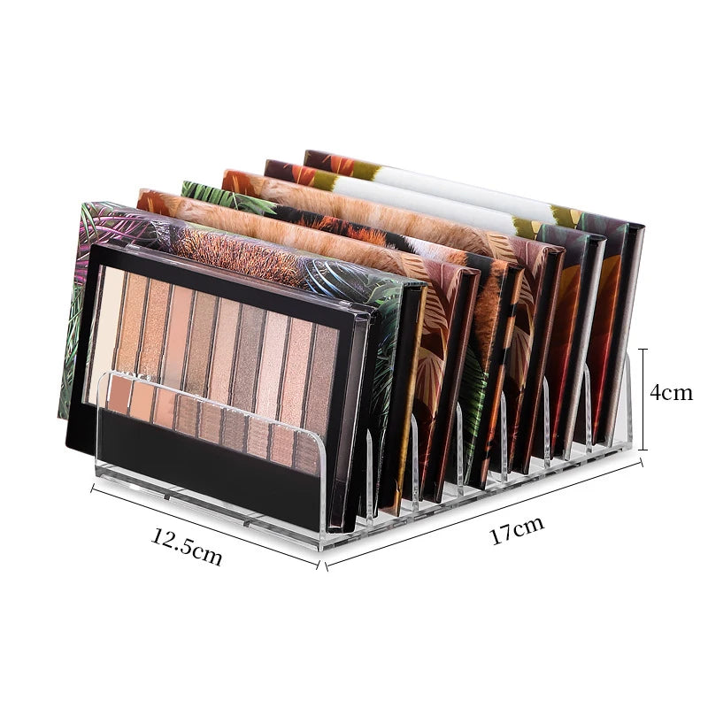 Makeup Organizer Desktop Multi-cell Display Box Makeup Blush Cosmetics Shelf 7-compartment Plastic Eye Shadow Tray Storage Box