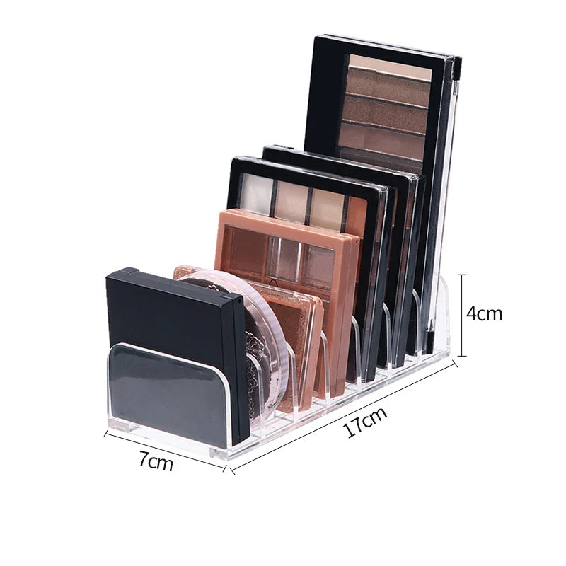 Makeup Organizer Desktop Multi-cell Display Box Makeup Blush Cosmetics Shelf 7-compartment Plastic Eye Shadow Tray Storage Box