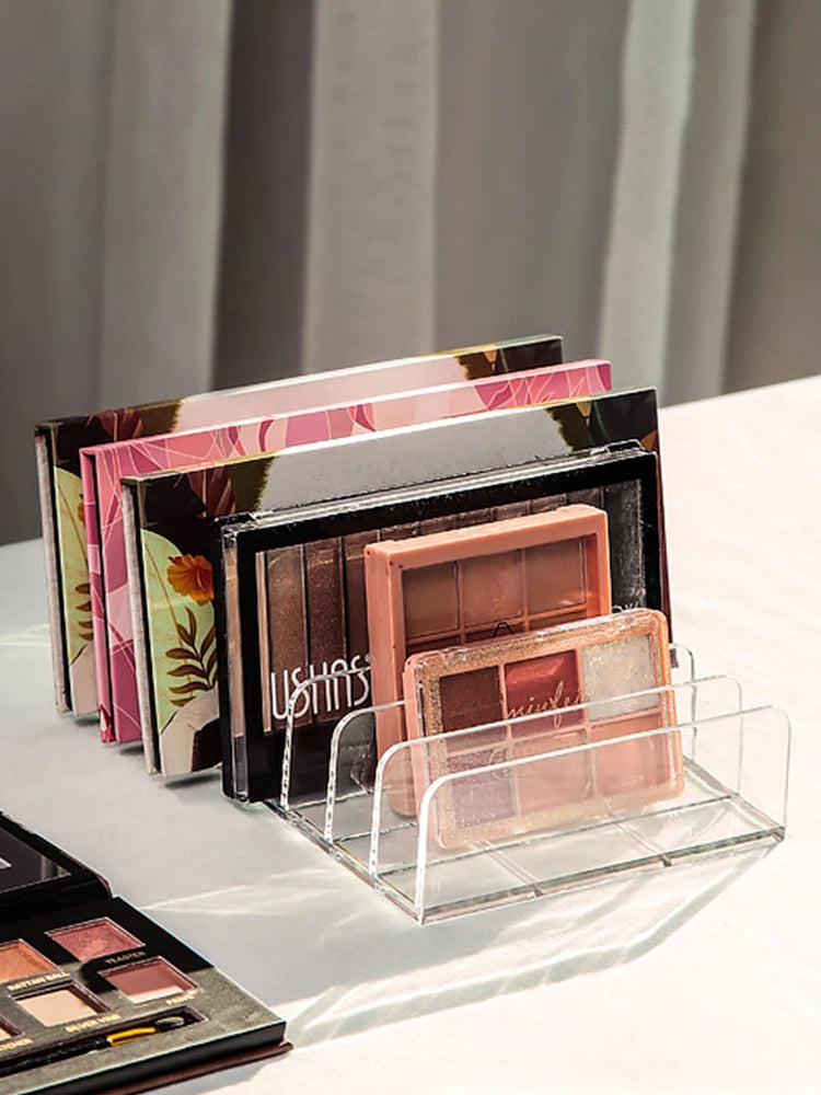 Makeup Organizer Desktop Multi-cell Display Box Makeup Blush Cosmetics Shelf 7-compartment Plastic Eye Shadow Tray Storage Box