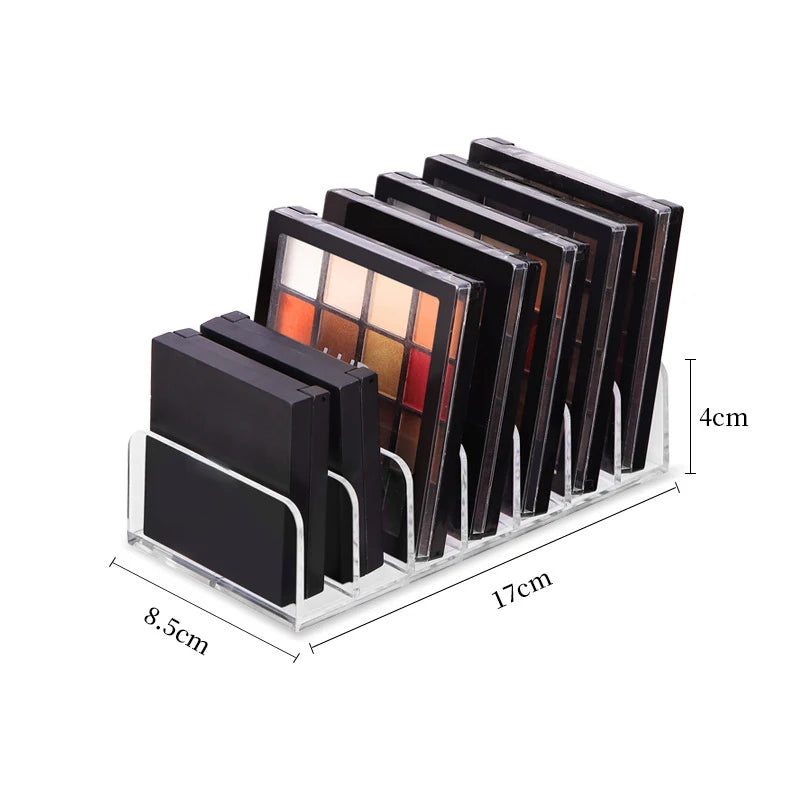 Makeup Organizer Desktop Multi-cell Display Box Makeup Blush Cosmetics Shelf 7-compartment Plastic Eye Shadow Tray Storage Box