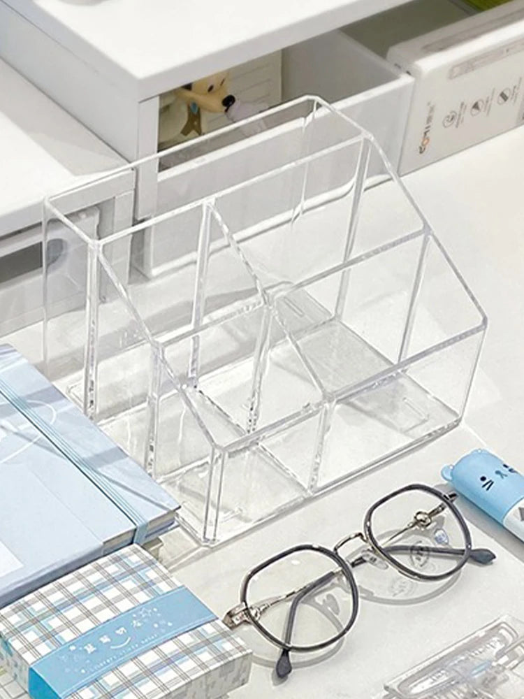 Makeup Organizer Desktop Multi-cell Display Box Makeup Blush Cosmetics Shelf 7-compartment Plastic Eye Shadow Tray Storage Box