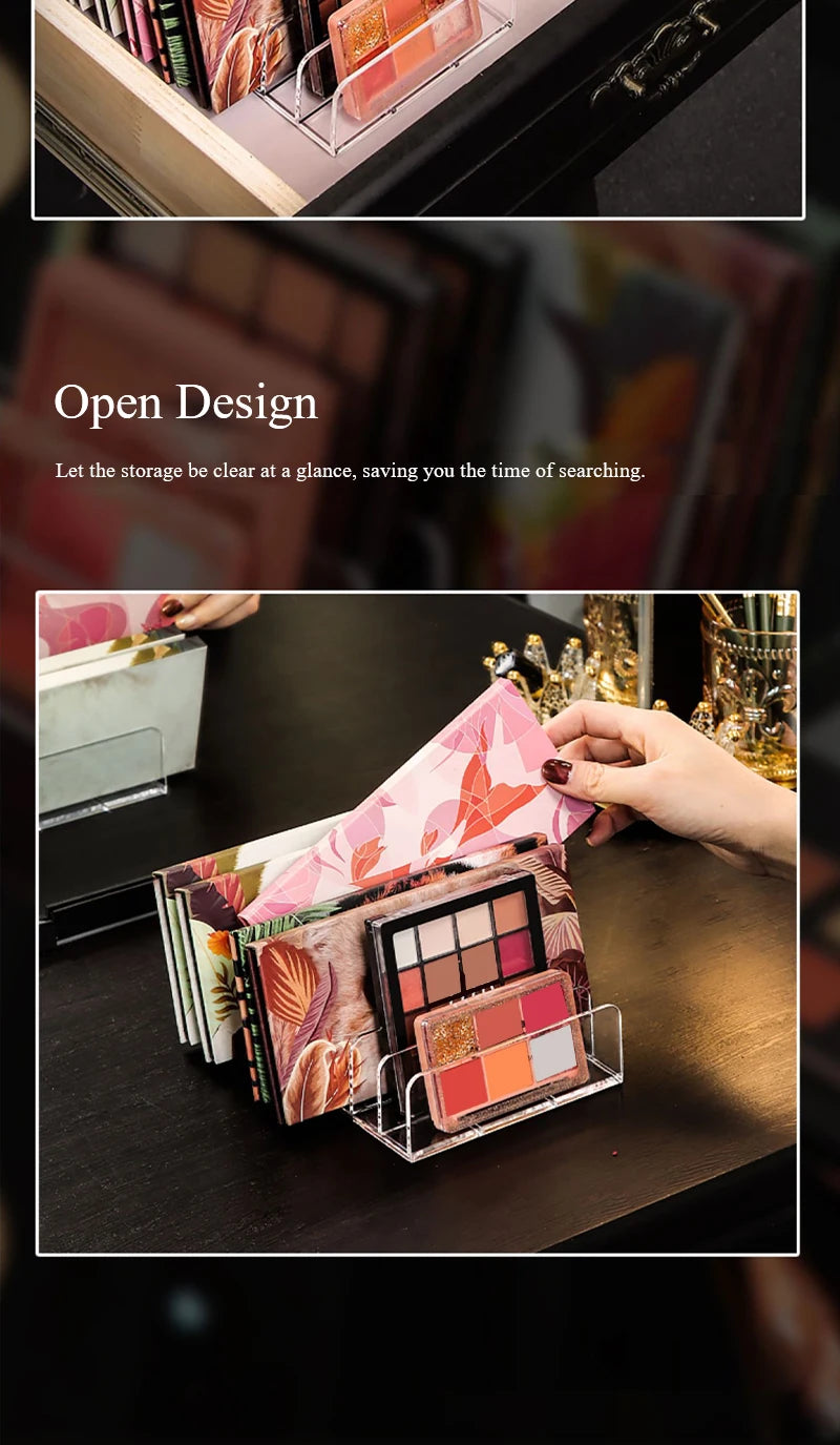 Makeup Organizer Desktop Multi-cell Display Box Makeup Blush Cosmetics Shelf 7-compartment Plastic Eye Shadow Tray Storage Box