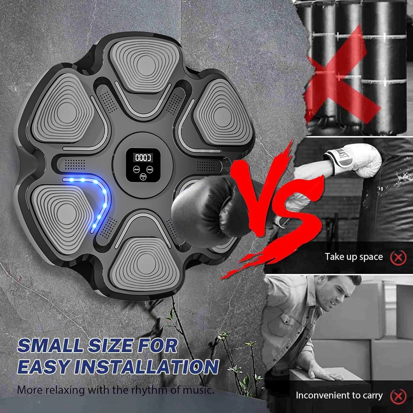 Music Boxing Machine Smart Bluetooth-compatible Adult/Children Sports Fitness Boxing Wall Target Muay Thai Reaction Trainer