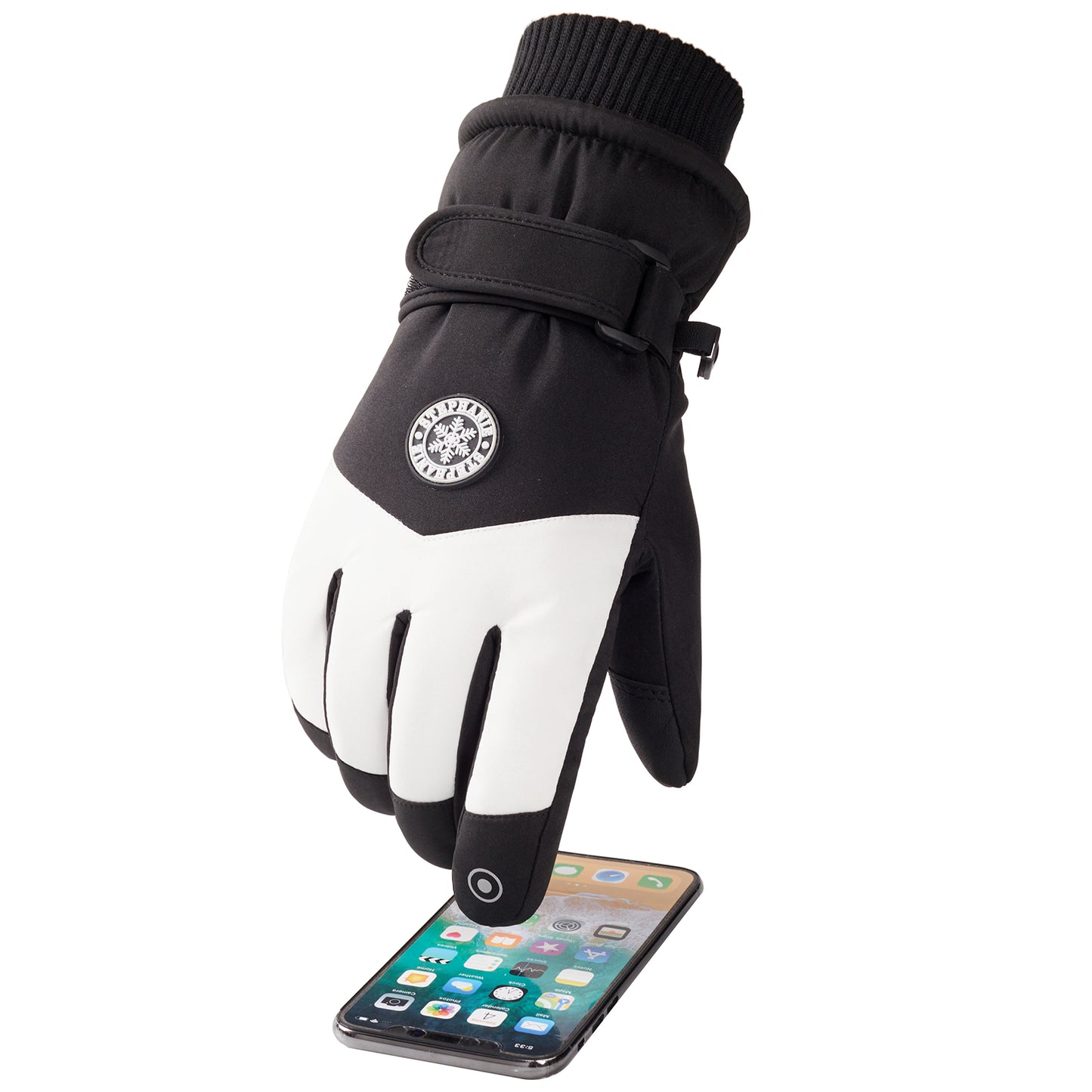 Waterproof Ski Gloves Thermal Touchscreen Snowboard Gloves Warm Winter Snow Gloves Windproof Bike Cycling Gloves Fits Men Wome