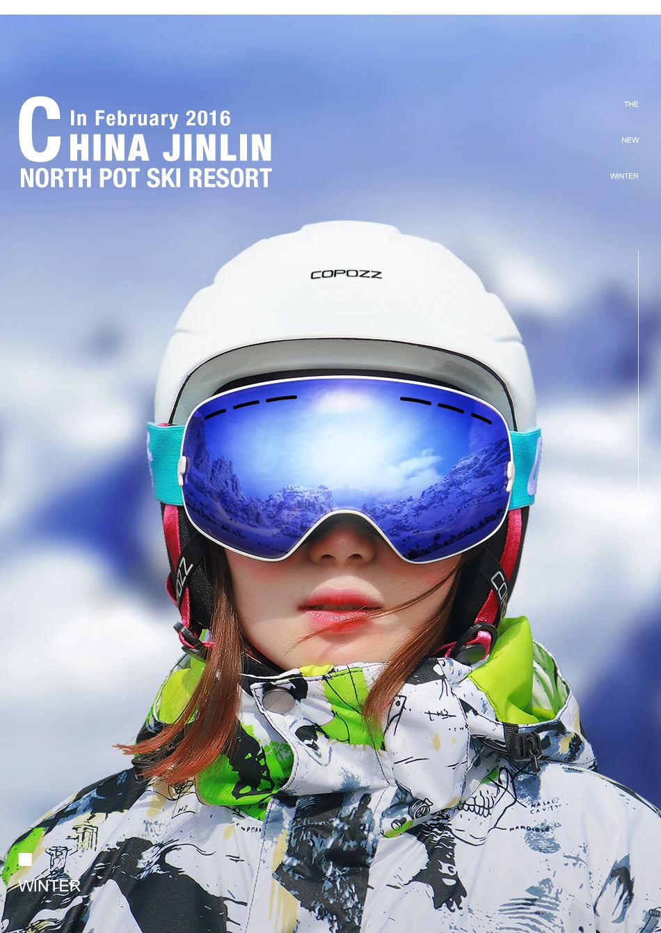 COPOZZ Men Women Brand Ski Goggles Snowboard Goggles Glasses For Skiing UV400 Protection Snow Glasses Anti-Fog Ski Mask Eyewear
