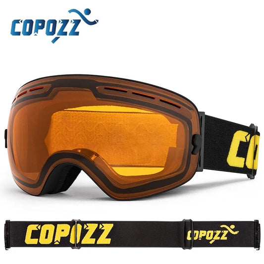 COPOZZ Men Women Brand Ski Goggles Snowboard Goggles Glasses For Skiing UV400 Protection Snow Glasses Anti-Fog Ski Mask Eyewear