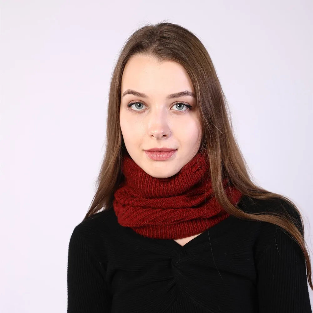 fashion women stretchy knitted Skullies Beanies Hat solid snood scarf warm Beanie For womem Autumn winter Female Beanie cap
