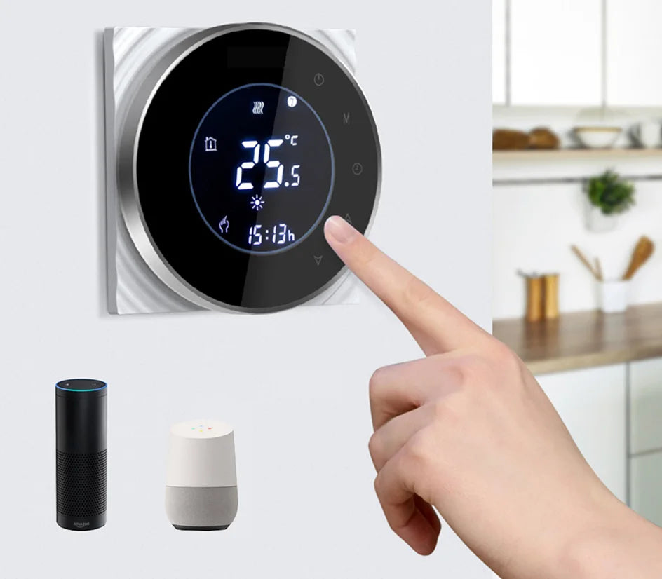 Smart Touch WIFI Thermostat LCD Screen Water Heating Electirc Floor Heating Water Gas Boiler Temperature Controller Google Home