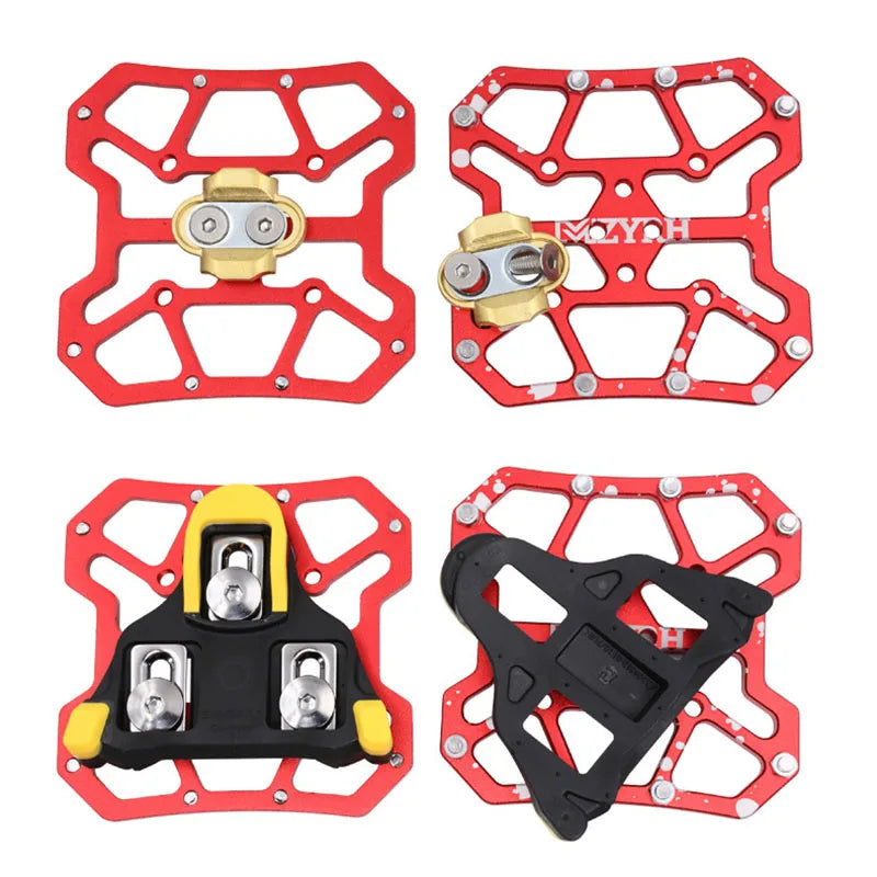 2PCS Aluminum Alloy Bike Clipless Pedals Universal Compatible Bicycle Clipless Pedal Platform Adapters for SPD KEO Road MTB Bike