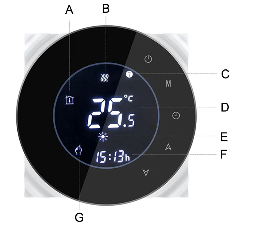 Smart Touch WIFI Thermostat LCD Screen Water Heating Electirc Floor Heating Water Gas Boiler Temperature Controller Google Home