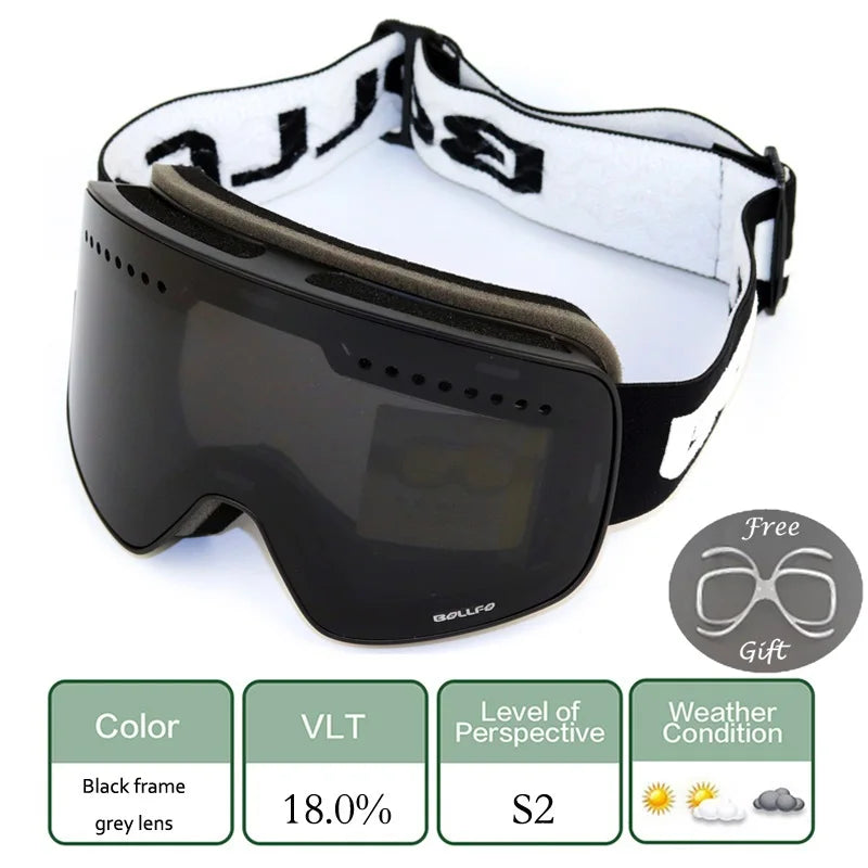 Ski Goggles Snowboard Mask For Men Women Skiing Eyewear UV400 Snow Protection Over Glasses Magnetic Mountaineering Glasses