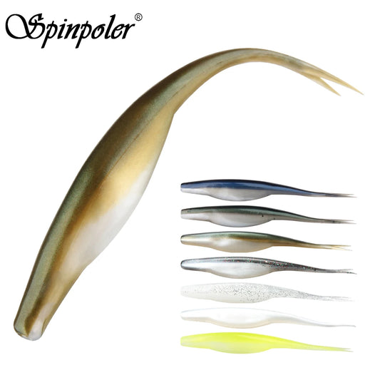 Spinpoler 4.72" Soft Plastic TPR Floating Fluke Jerk Minnow Bait Shad Minnow Silicone Plastic Artificial Swimbait Freshwater 5pc