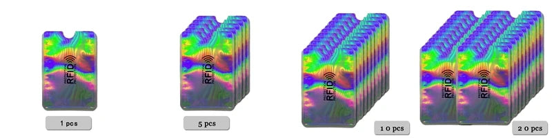 5/10/20pcs Portable Anti Rfid Wallet Blocking Reader Lock Bank Card Holder Id Bank Card Case Protection Metal Credit Card Holder