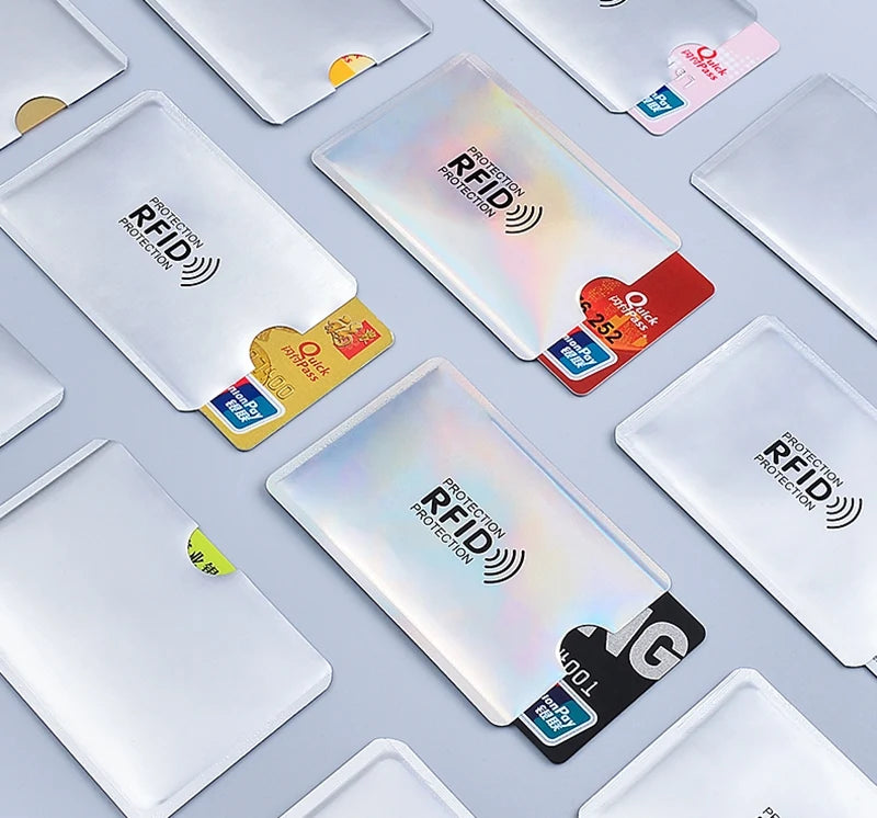 5/10/20pcs Portable Anti Rfid Wallet Blocking Reader Lock Bank Card Holder Id Bank Card Case Protection Metal Credit Card Holder