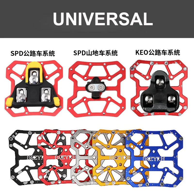 2PCS Aluminum Alloy Bike Clipless Pedals Universal Compatible Bicycle Clipless Pedal Platform Adapters for SPD KEO Road MTB Bike