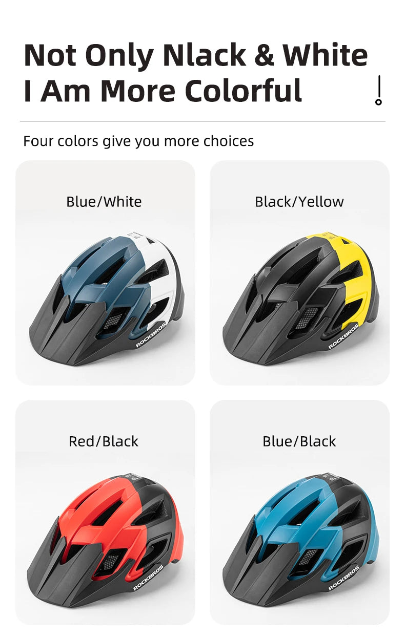 ROCKBROS Bike Headlamp Night Cycling Helmet With Glowing Headlight Warning Light MTB Bicycle Helmet Rechargeable Sport SafetyCap