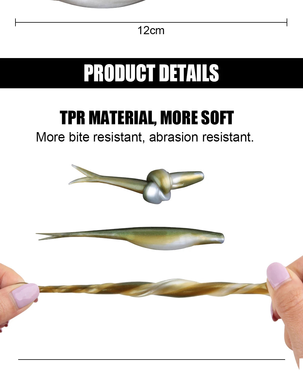 Spinpoler 4.72" Soft Plastic TPR Floating Fluke Jerk Minnow Bait Shad Minnow Silicone Plastic Artificial Swimbait Freshwater 5pc