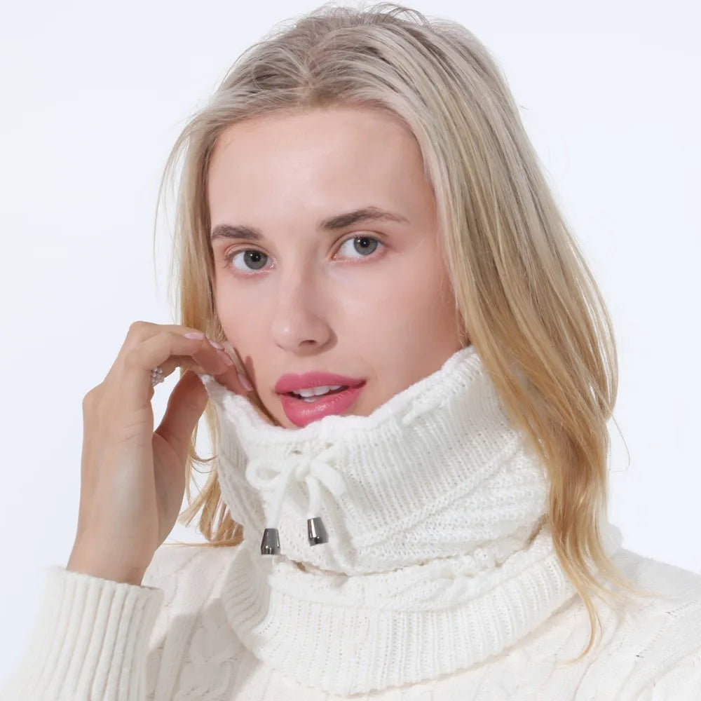 fashion women stretchy knitted Skullies Beanies Hat solid snood scarf warm Beanie For womem Autumn winter Female Beanie cap