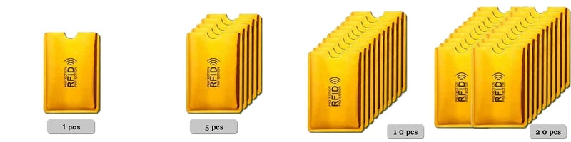 5/10/20pcs Portable Anti Rfid Wallet Blocking Reader Lock Bank Card Holder Id Bank Card Case Protection Metal Credit Card Holder