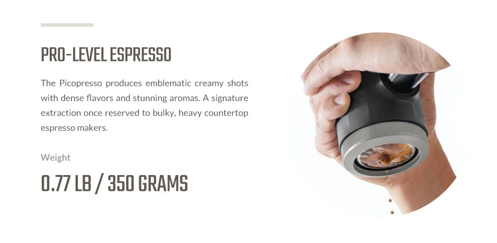 WACACO Picopresso Portable Espresso Maker, Specialty Coffee Machine, 18 Bar Pressure Travel Coffee, Gift, New Year