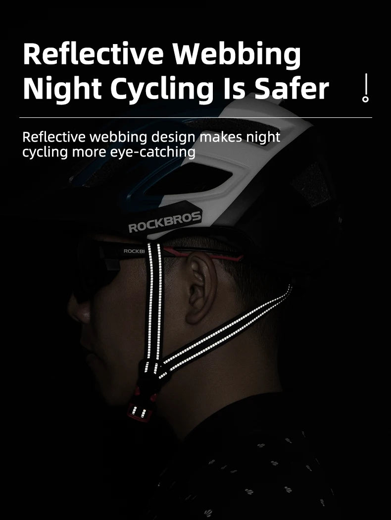 ROCKBROS Bike Headlamp Night Cycling Helmet With Glowing Headlight Warning Light MTB Bicycle Helmet Rechargeable Sport SafetyCap