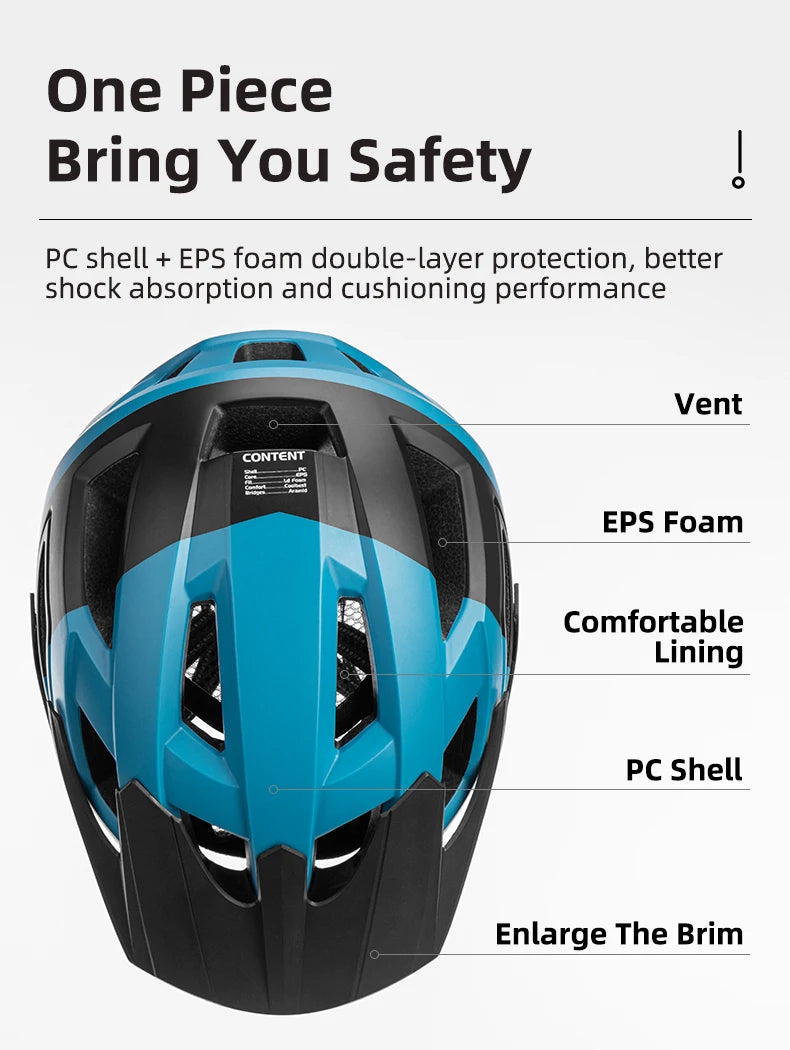 ROCKBROS Bike Headlamp Night Cycling Helmet With Glowing Headlight Warning Light MTB Bicycle Helmet Rechargeable Sport SafetyCap