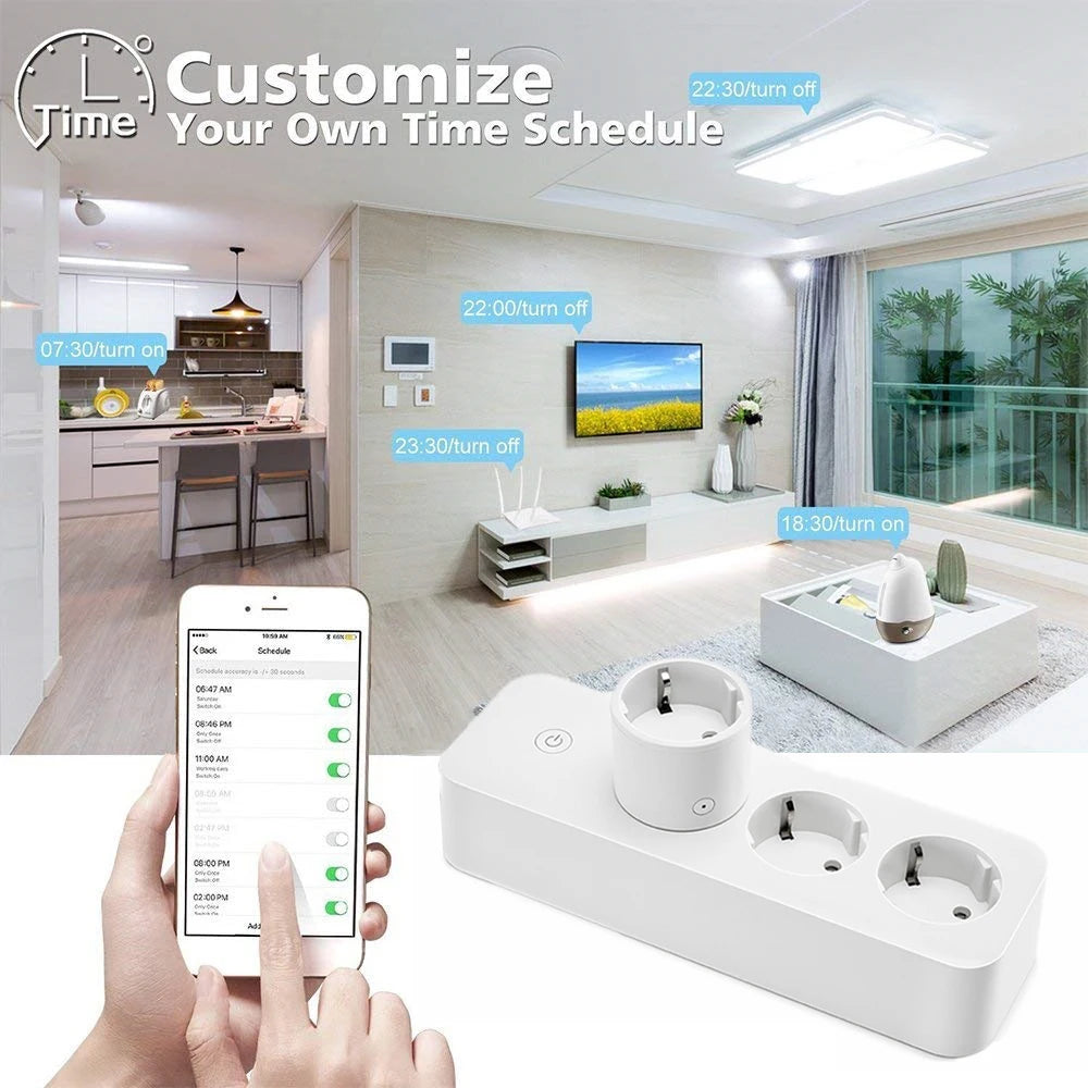 Smart socket WiFi Power Strip Multi Plug With 4 Plug 4USB Port Compatible With alexa google home Smart home Tuya Smart smartlife