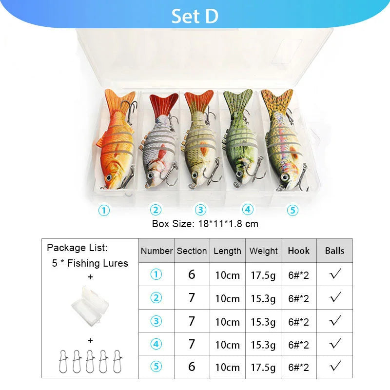 VTAVTA 5pcs Fishing Lures Set Wobblers Crankbaits Fishing Box For Wobblers Swimbait Artificial Bait Kit Hard Lure Fishing Tackle