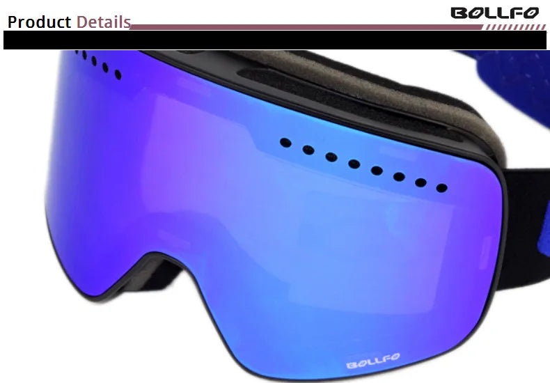 Ski Goggles Snowboard Mask For Men Women Skiing Eyewear UV400 Snow Protection Over Glasses Magnetic Mountaineering Glasses