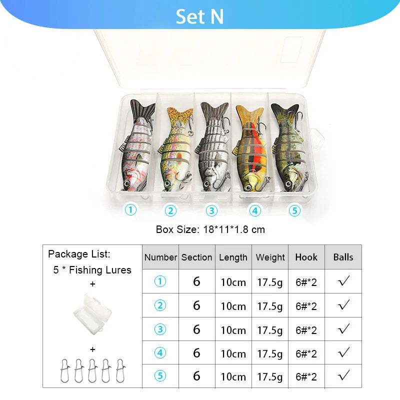 VTAVTA 5pcs Fishing Lures Set Wobblers Crankbaits Fishing Box For Wobblers Swimbait Artificial Bait Kit Hard Lure Fishing Tackle