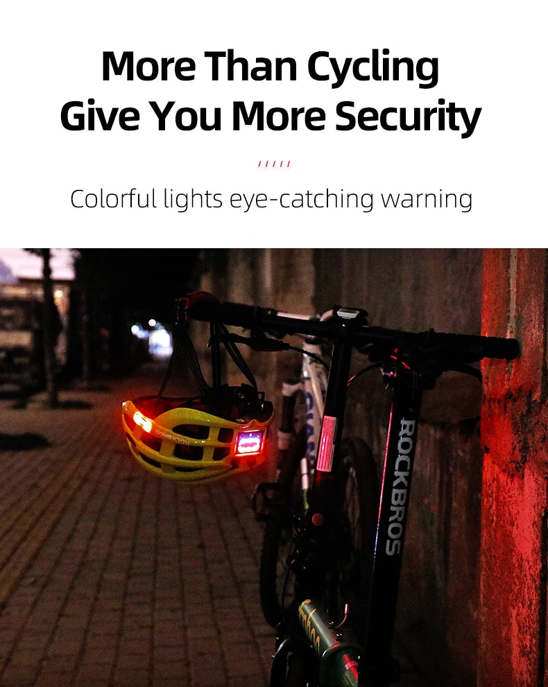 ROCKBROS Bike Headlamp Night Cycling Helmet With Glowing Headlight Warning Light MTB Bicycle Helmet Rechargeable Sport SafetyCap