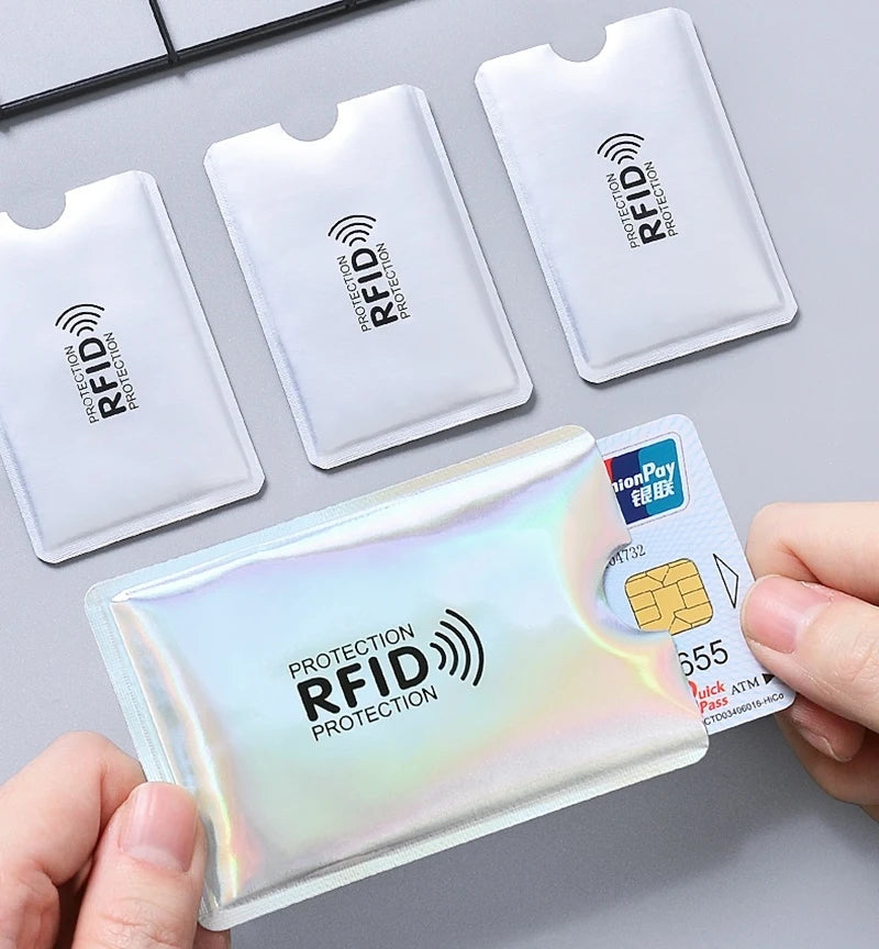 5/10/20pcs Portable Anti Rfid Wallet Blocking Reader Lock Bank Card Holder Id Bank Card Case Protection Metal Credit Card Holder