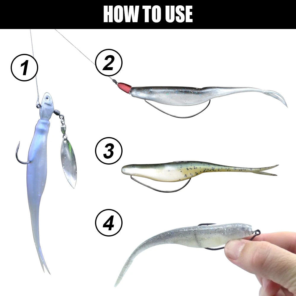 Spinpoler 4.72" Soft Plastic TPR Floating Fluke Jerk Minnow Bait Shad Minnow Silicone Plastic Artificial Swimbait Freshwater 5pc