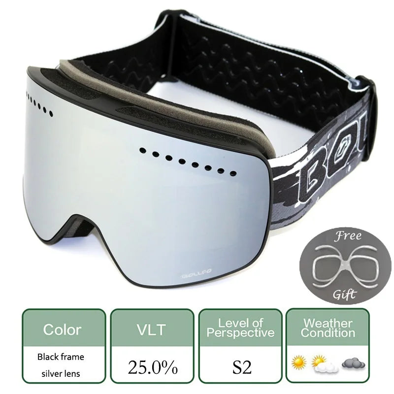 Ski Goggles Snowboard Mask For Men Women Skiing Eyewear UV400 Snow Protection Over Glasses Magnetic Mountaineering Glasses