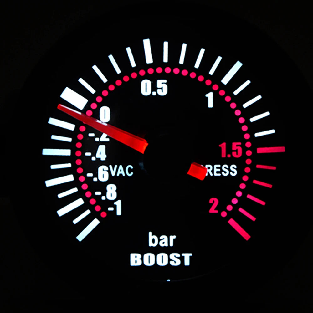 2" 52mm Smoke lens with sensor Boost gauge bar psi/Vacuum/Water temp/Oil temp/Oil pressure/Voltmeter/Tachometer RPM