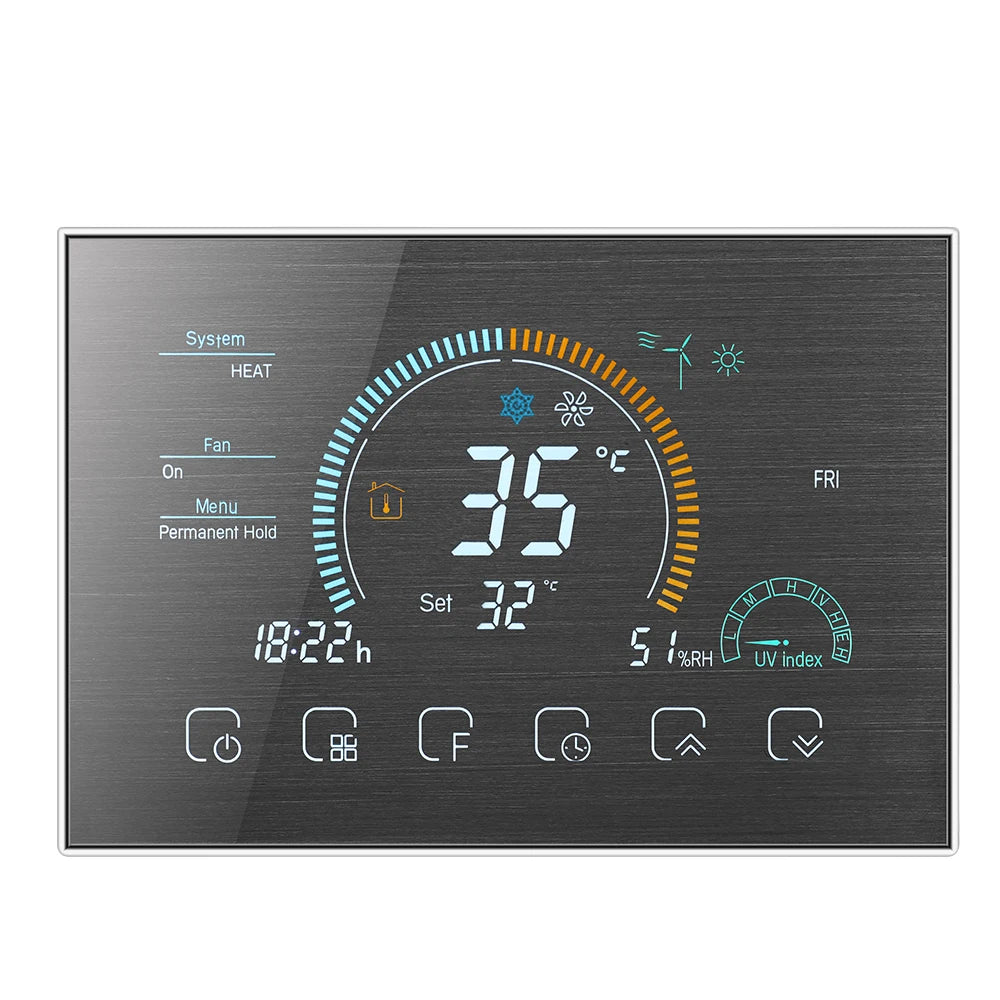 TUYA Wi-Fi Smart Large Colorful Screen Room Programmable Air Thermostat WIFI for Switch Heating Cooler Bridge Voice Alexa