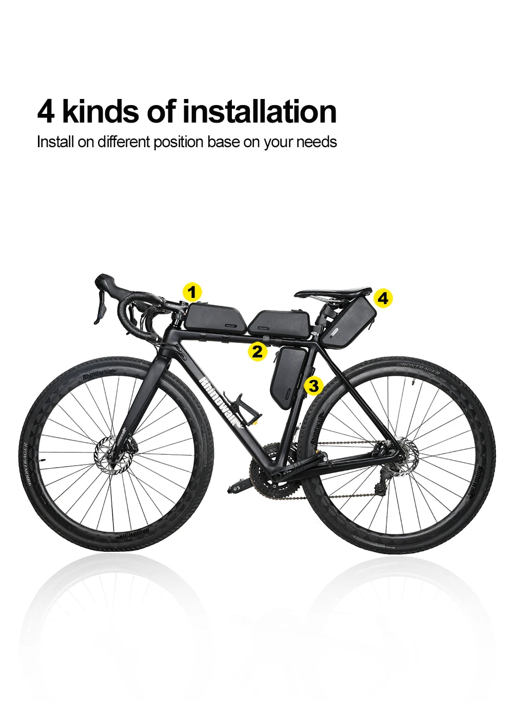 Rhinowalk 1.5L Waterproof Top Tube Bicycle Bag Hard Shell Bike Bag Stable Cycling Frame Bag Bike Accessories for  Road bike
