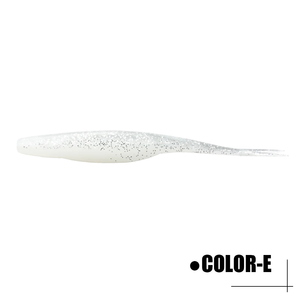 Spinpoler 4.72" Soft Plastic TPR Floating Fluke Jerk Minnow Bait Shad Minnow Silicone Plastic Artificial Swimbait Freshwater 5pc