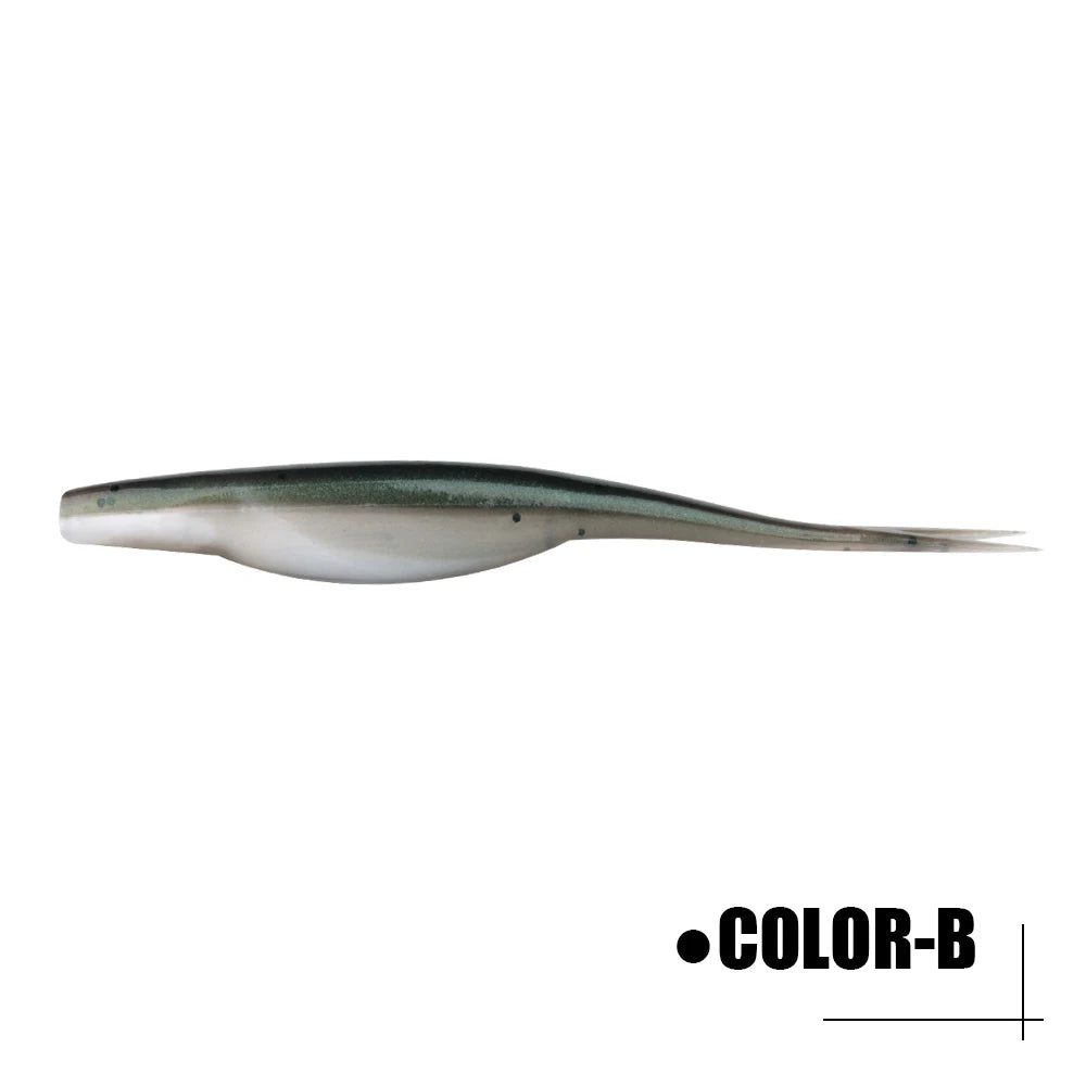 Spinpoler 4.72" Soft Plastic TPR Floating Fluke Jerk Minnow Bait Shad Minnow Silicone Plastic Artificial Swimbait Freshwater 5pc