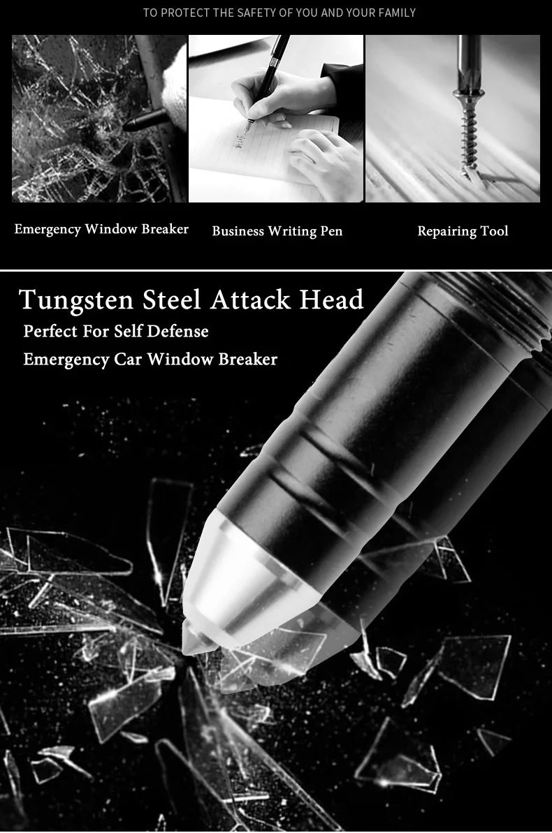 10-In-1 Multi Function Tactical Pen Emergency Flashlight Screwdriver Bottle Opener Outdoor Survival Self Defense Rescue EDC Tool