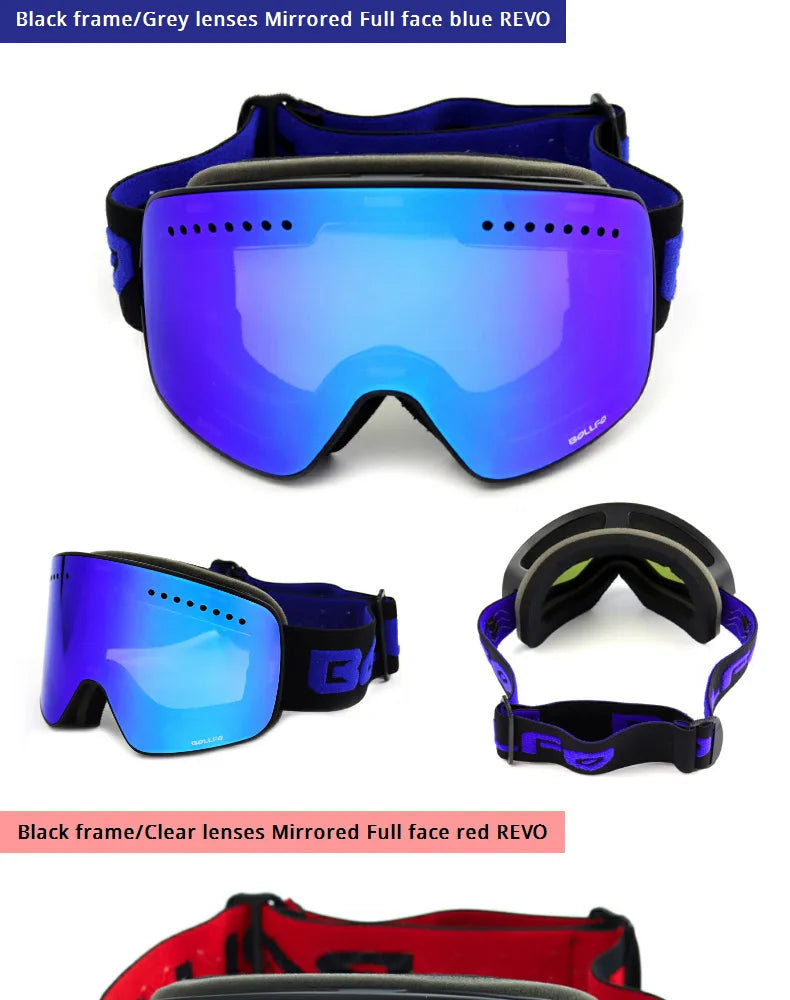 Ski Goggles Snowboard Mask For Men Women Skiing Eyewear UV400 Snow Protection Over Glasses Magnetic Mountaineering Glasses