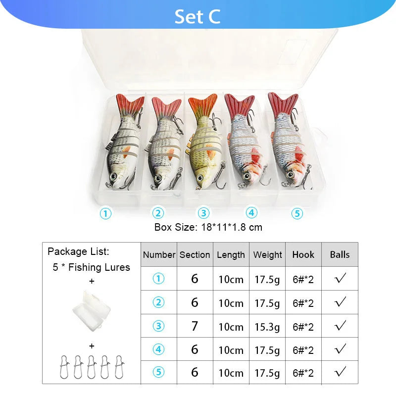 VTAVTA 5pcs Fishing Lures Set Wobblers Crankbaits Fishing Box For Wobblers Swimbait Artificial Bait Kit Hard Lure Fishing Tackle
