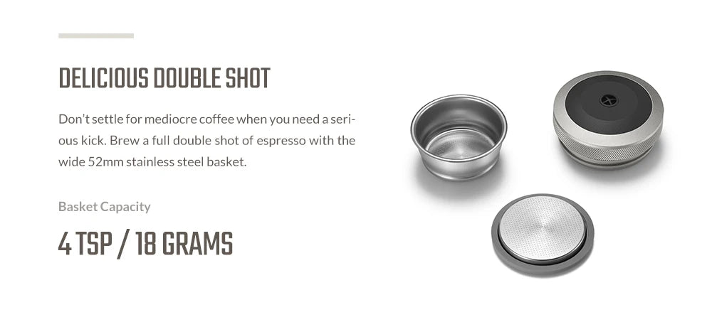 WACACO Picopresso Portable Espresso Maker, Specialty Coffee Machine, 18 Bar Pressure Travel Coffee, Gift, New Year